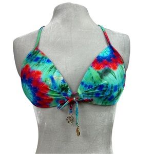 Luli fama Triangle cup Bikini top Medium Tie Dye
